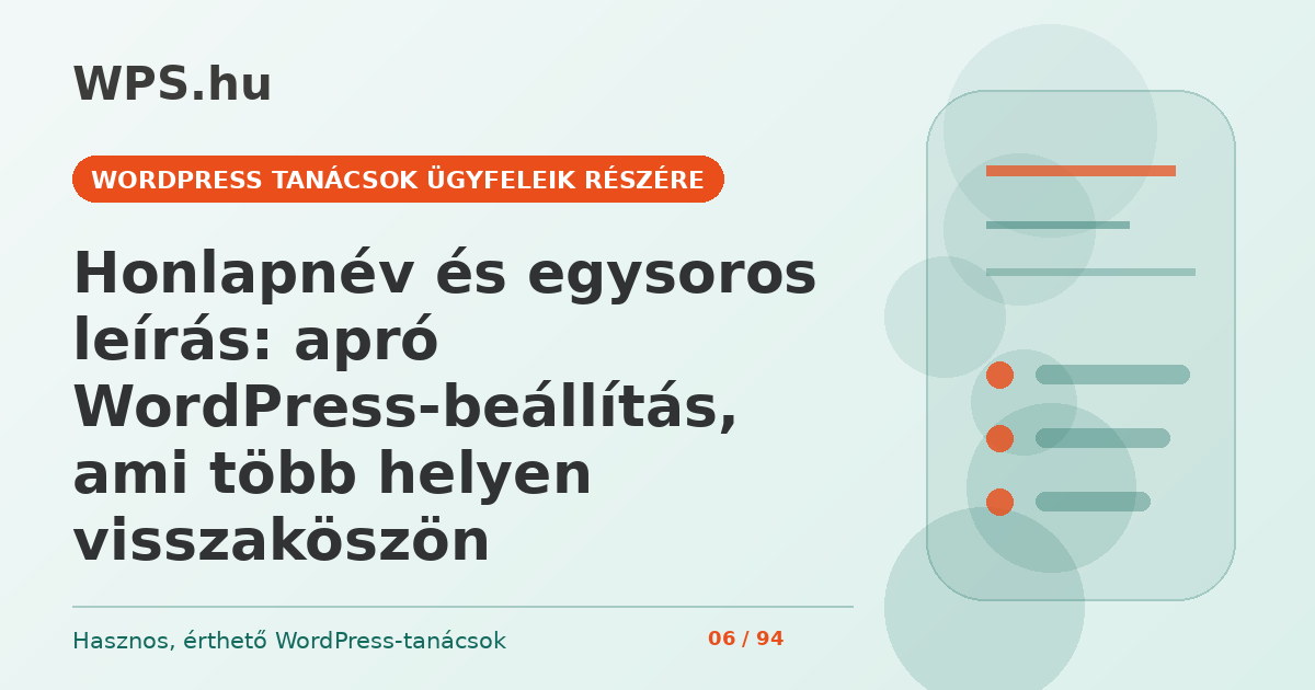 Honlapnév és egysoros leírás: apró WordPress-beállítás, ami több helyen visszaköszön