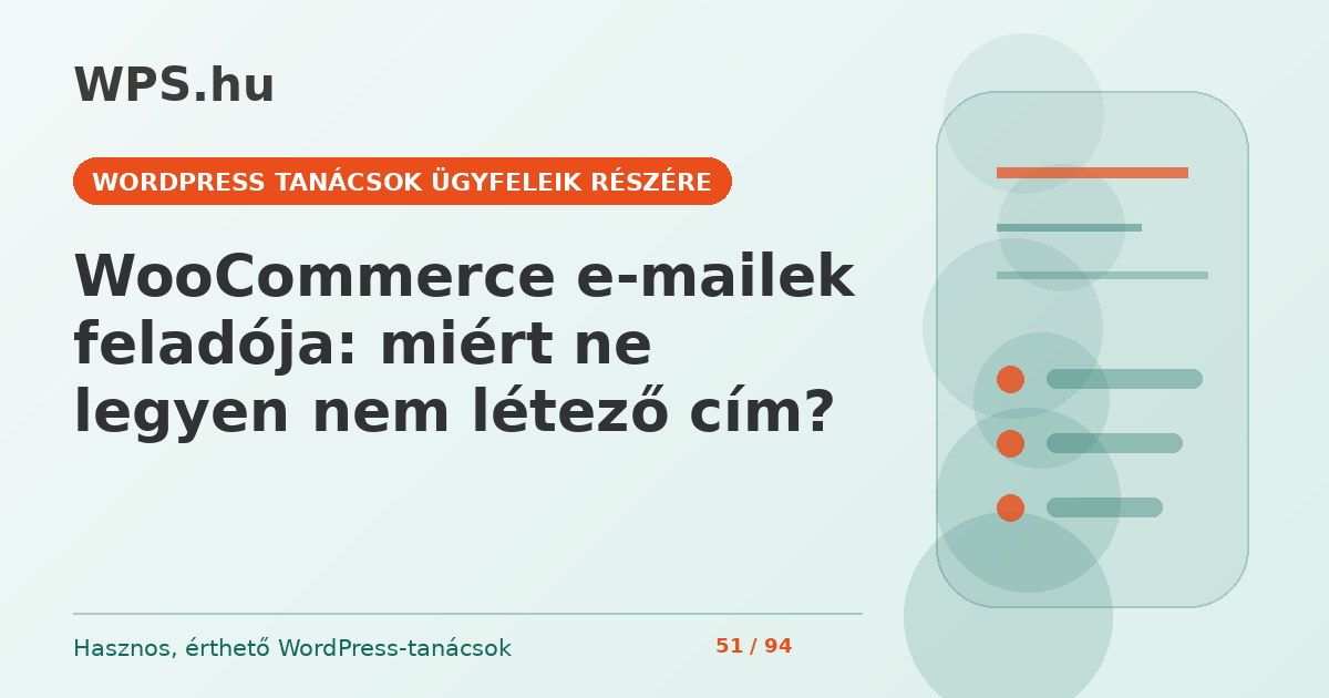 WooCommerce e-mailek feladója: miért ne legyen nem létező cím?