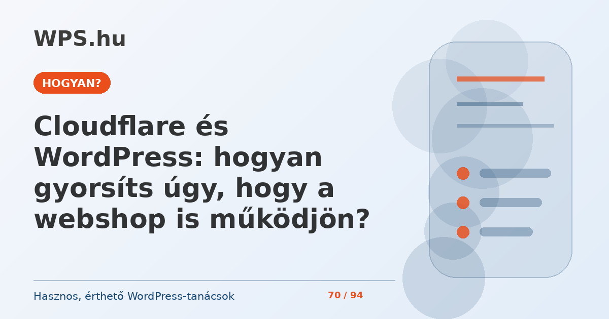 Cloudflare és WordPress: hogyan gyorsíts úgy, hogy a webshop is működjön?