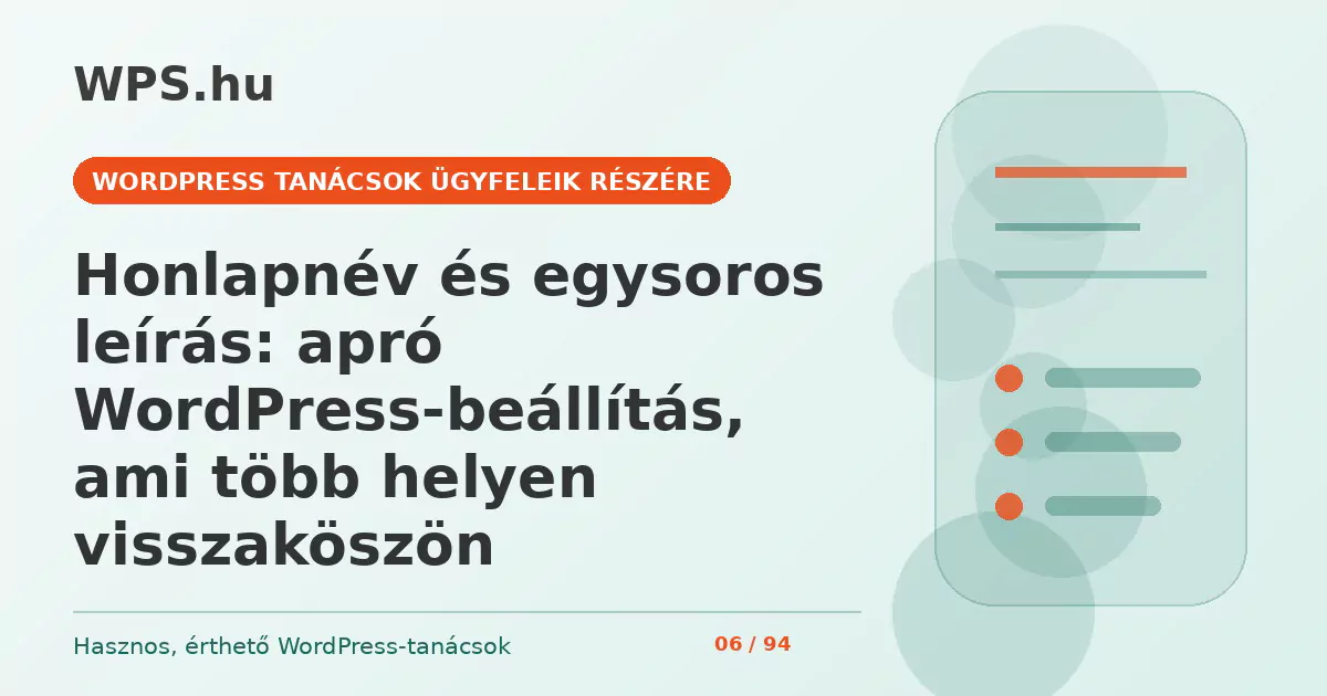 Honlapnév és egysoros leírás: apró WordPress-beállítás, ami több helyen visszaköszön