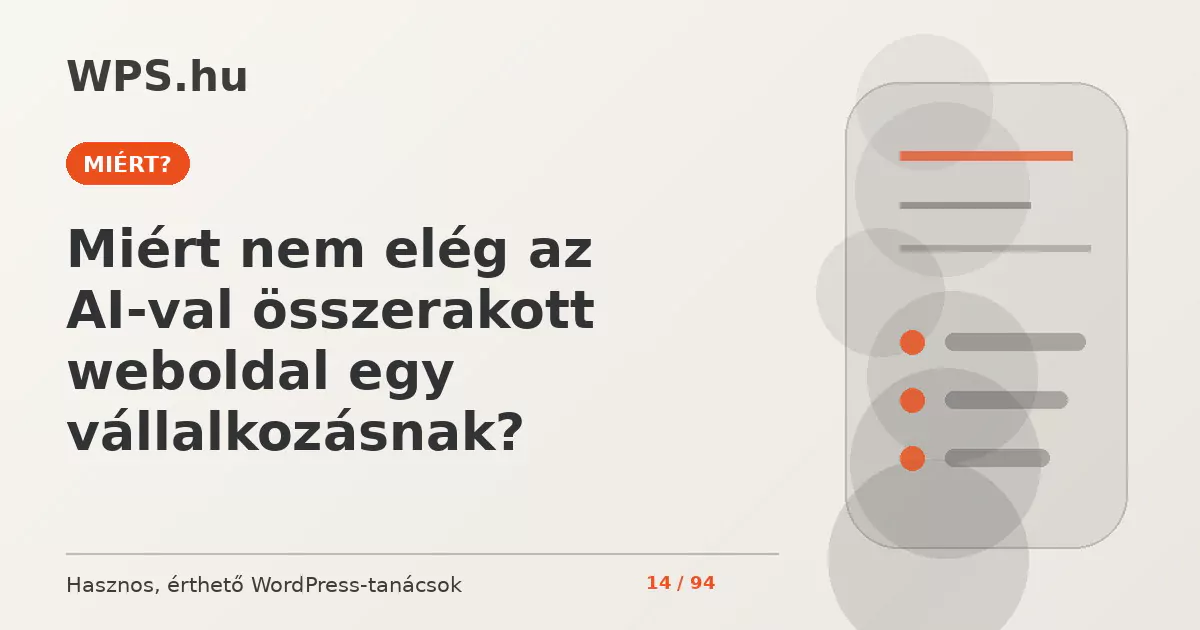 Miért nem elég az AI-val összerakott weboldal egy vállalkozásnak?